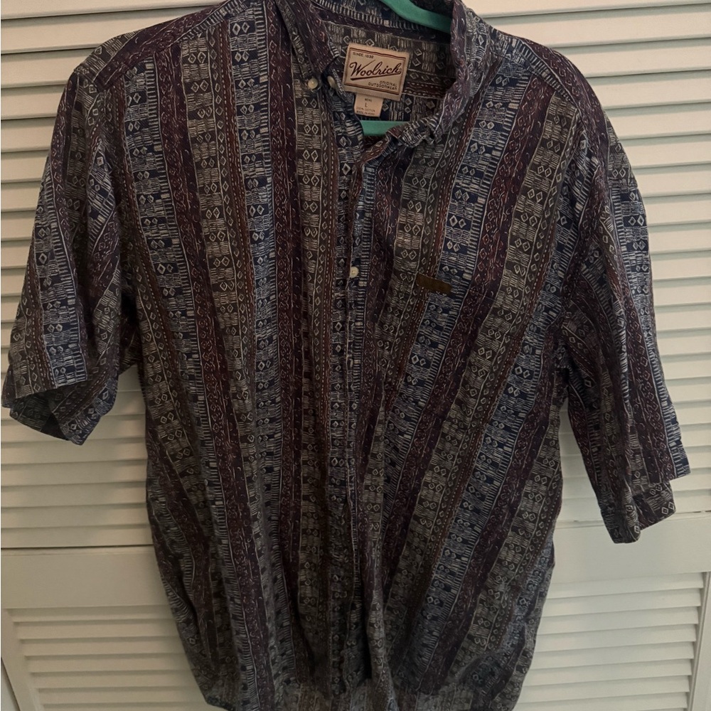 Vintage Woolrich patterned short sleeve button down